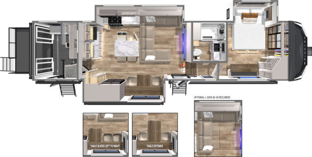 Model G 3250 Floorplan with Rear Kitchen & Patio