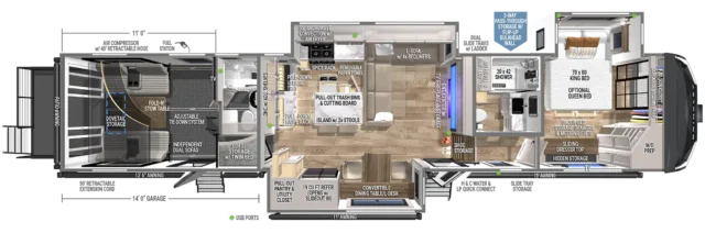 Brinkley Model G 3970 2 Bathroom Toy Hauler Floorplans