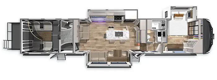 G 4100 Fifth Wheel Toy Hauler Floorplan by Brinkley RV