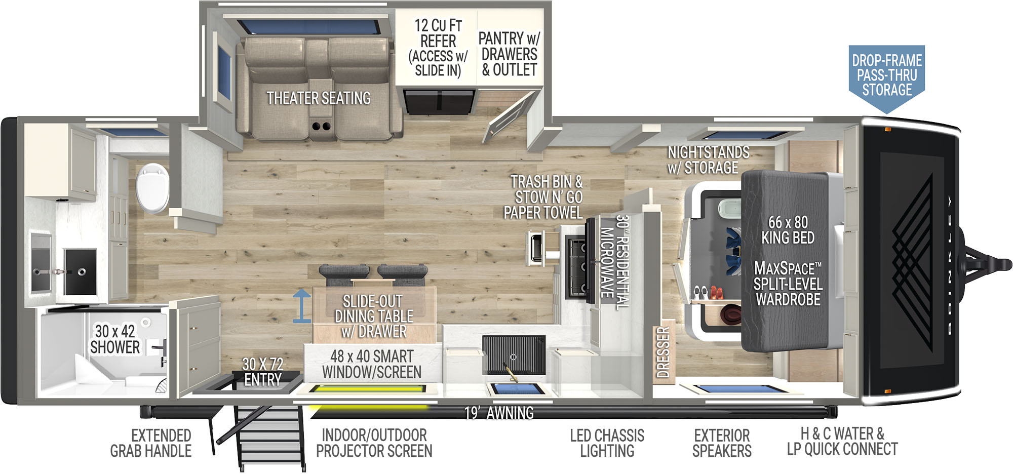 Model I 265 Lightweight Travel Trailer Floorplan