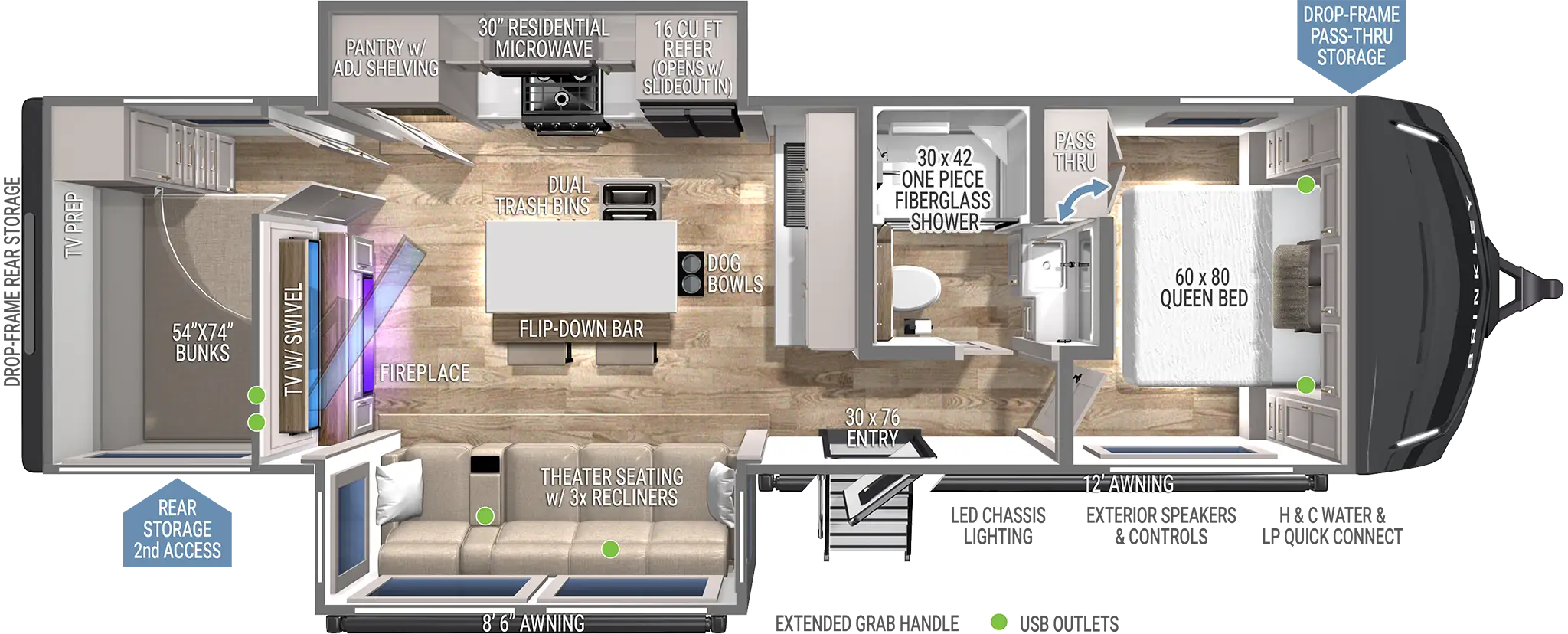 Model Z AIR 295 Bunkhouse Travel Trailer Floorplan